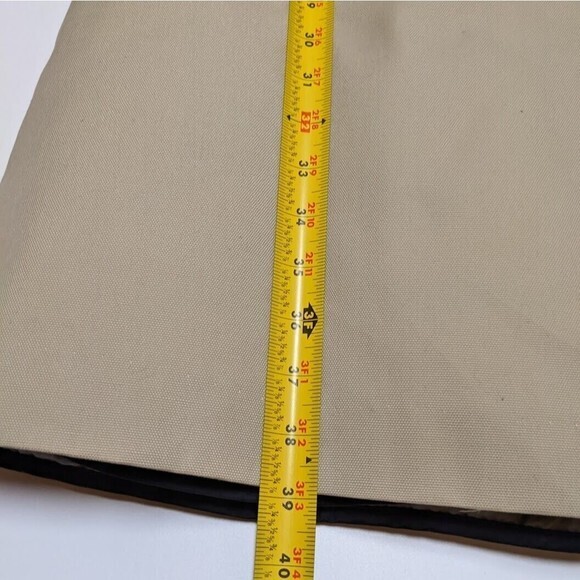 Vintage Eddie Bauer Womens Trench Coat Faux Fur Collar Made USA Black Tag - Picture 12 of 13